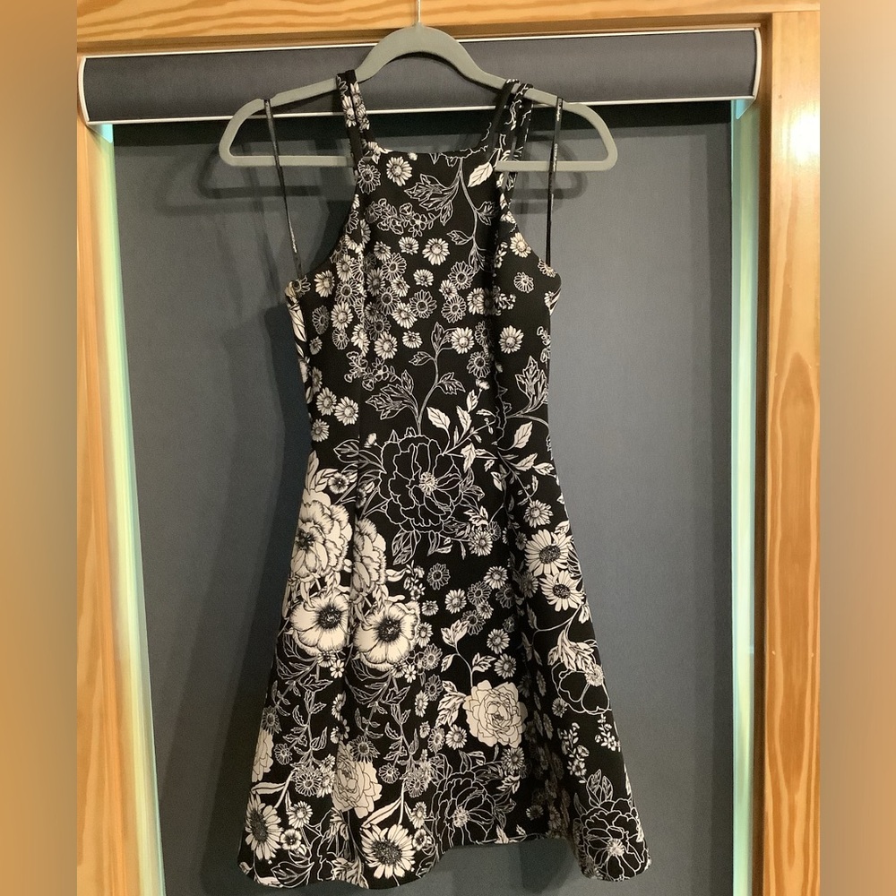 Guess flowered black halter top dress
